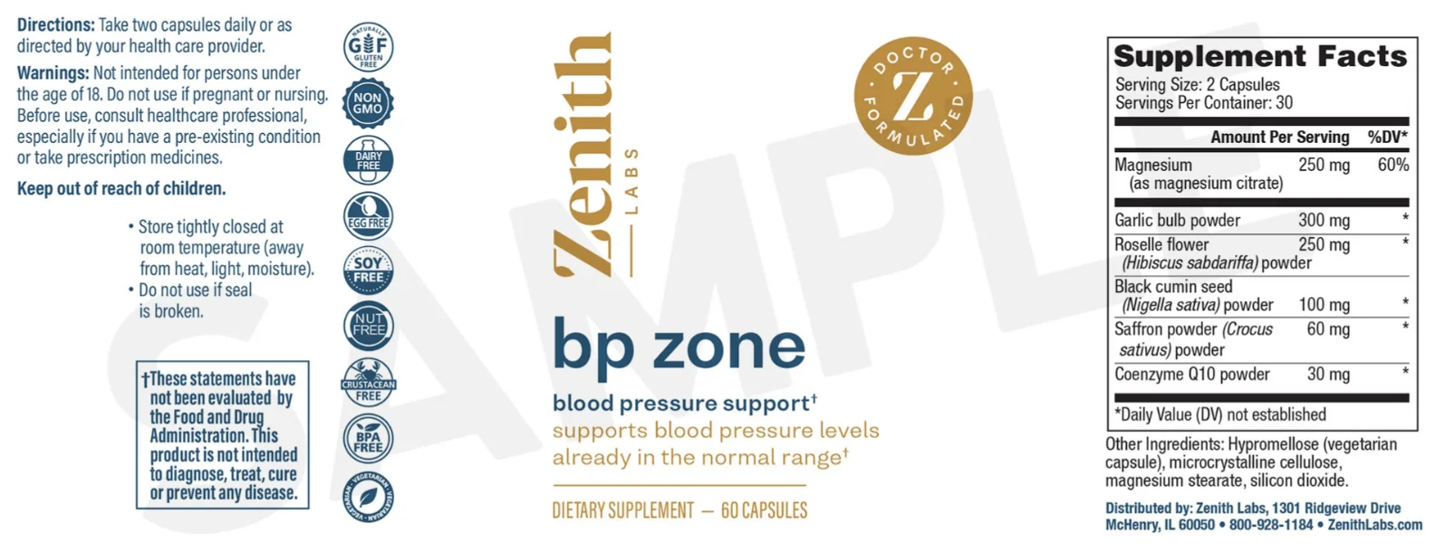 BP Zone ingredients